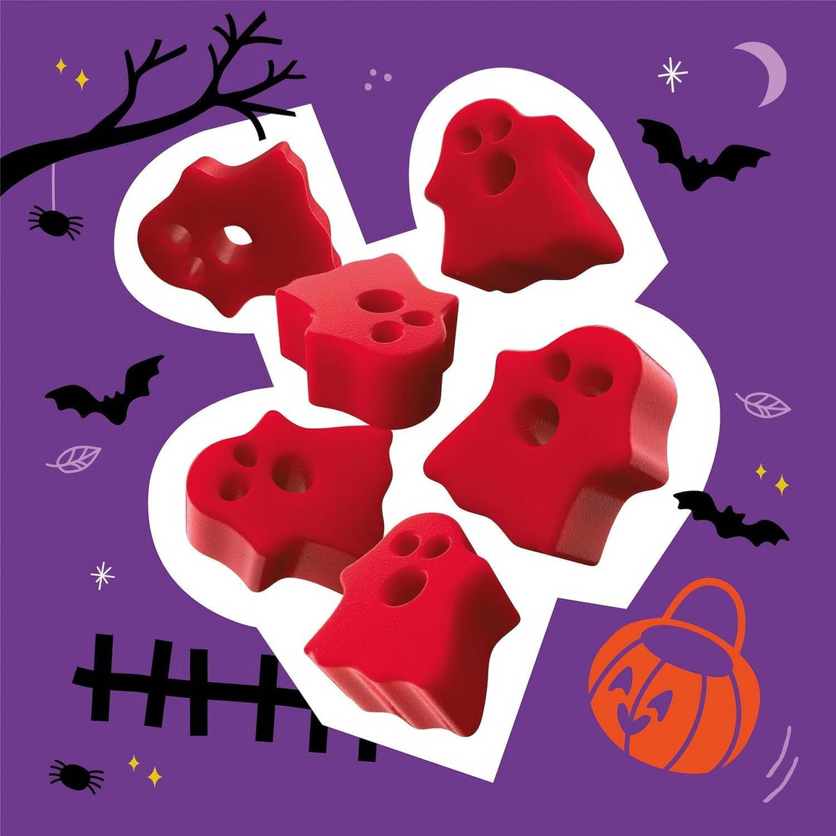 Ghosts Cherry Licorice Candy - 2 Pack  8.5 oz Bags - Halloween Spooky Ghost Shapes