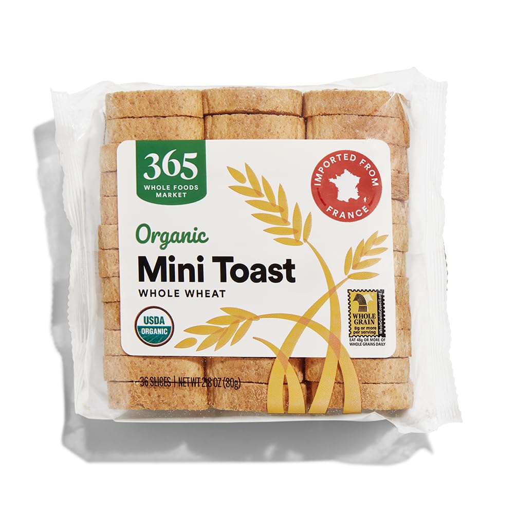 365 by Whole Foods Market, Toasts Mini Whole Wheat Organic, 2.8 Ounce