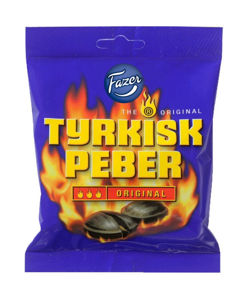 12 Bags x 150g of Fazer Tyrkisk Peber - Original - Finnish - Pepper - Salmiak - Salmiakki - Salty Licorice - Liquorice - Caramel