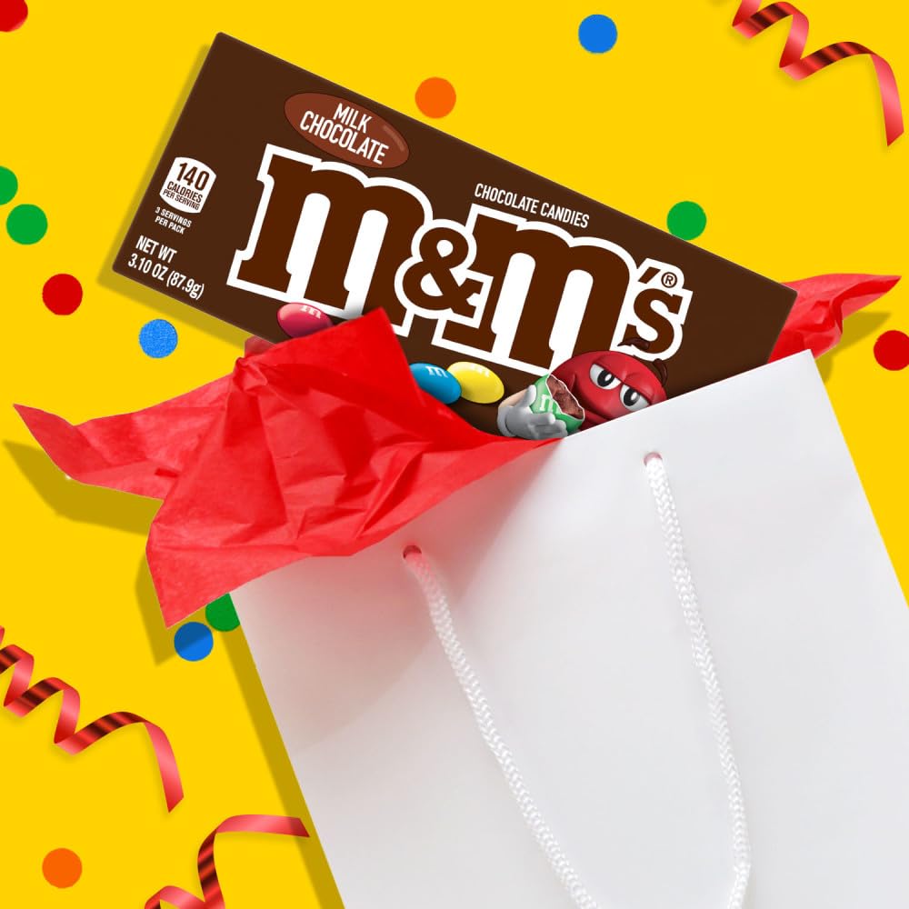 M&M S Milk Chocolate Candy Movie Theater Box, 3.10 Ounce (Pack of 12)