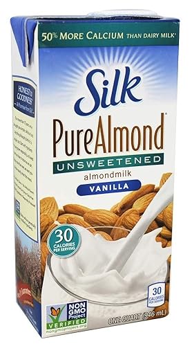 Silk Pure Almond Milk - Unsweetened Vanilla - Case Of 6 - 32 Fl Oz(D0102H5K87J)