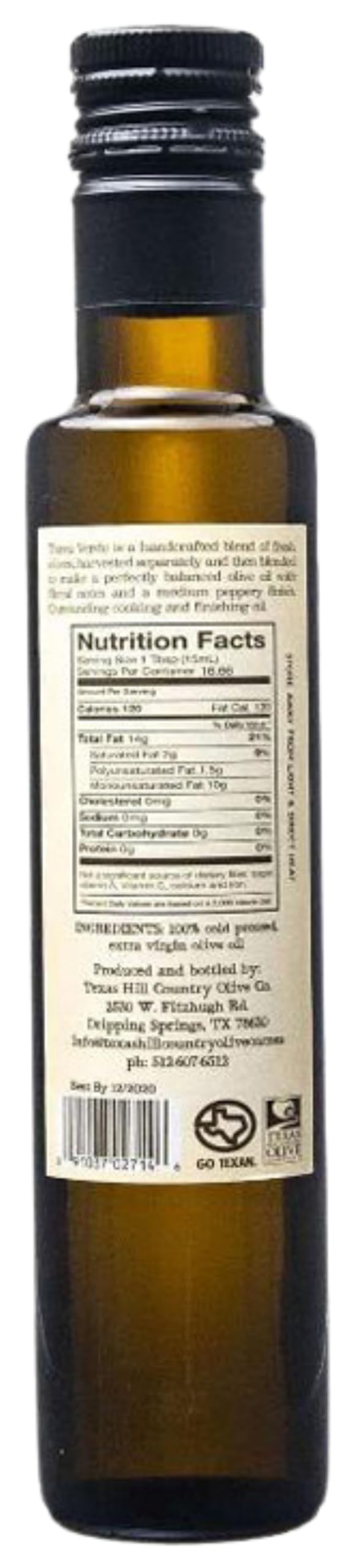 Texas Hill Country Olive Co Extra Virgin Olive Oil - Cold Pressed Gourmet - Rich & Fruity - 250ml (2 Pack)