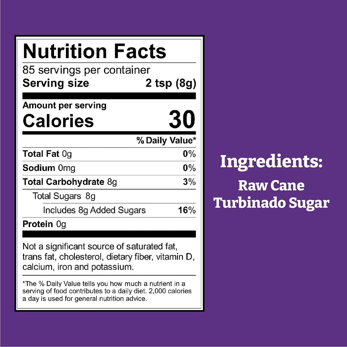 Wholesome Sweeteners Raw Cane Fair Trade Unrefined Non Gmo Gluten Free 1.5 Pound Pack Of, Natural Turbinado Sugar, 288 Ounce, (P