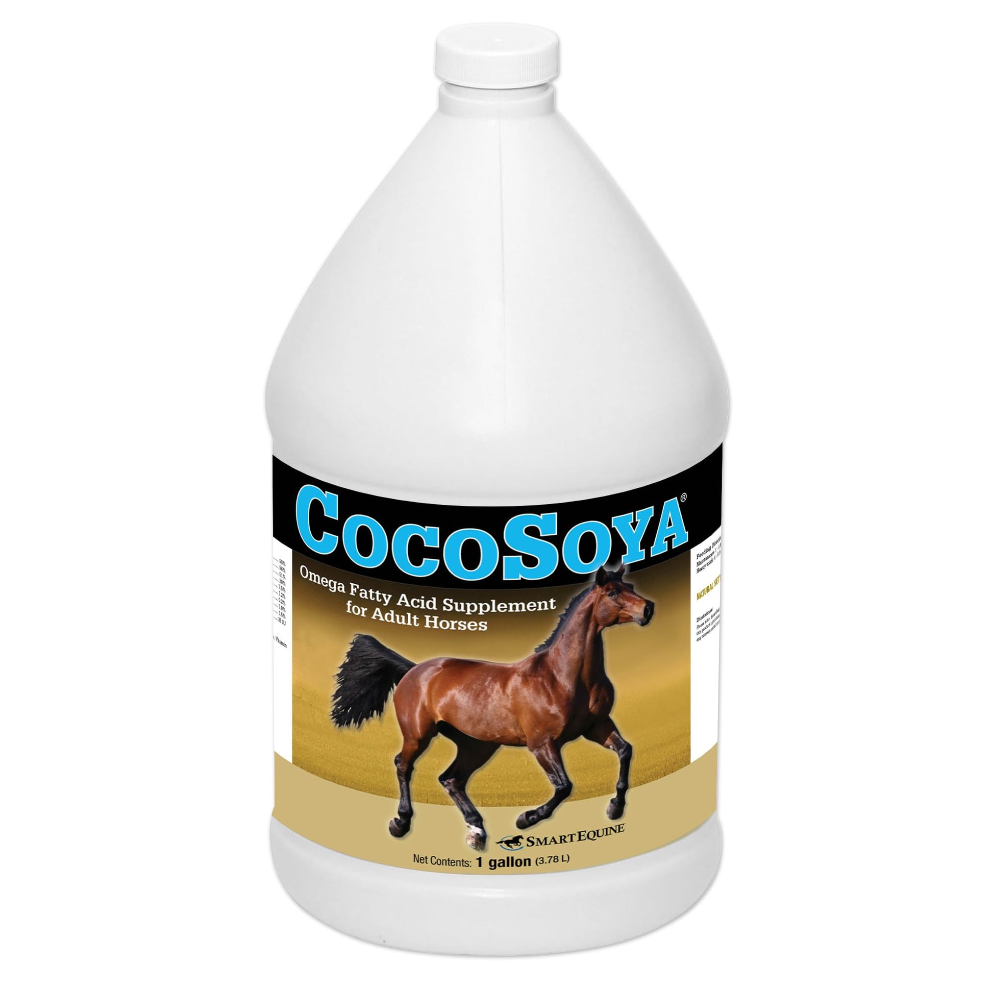SmartEquine CocoSoya Oil | Oil for Skin and Coat | Contains Soybean and Coconut Oil for Overall Coat Shine and Horse Health | Nourishing Fatty Acids for a Lustrous Appearance | 1 Gallon