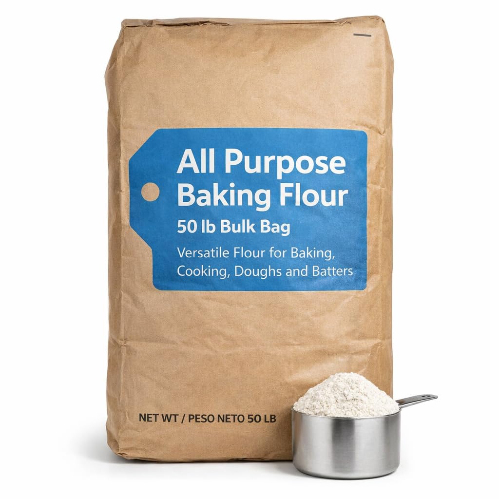All Purpose Flour Bulk Baking Flour for Cooking, Baking, Doughs and Batters 50 LB 144035