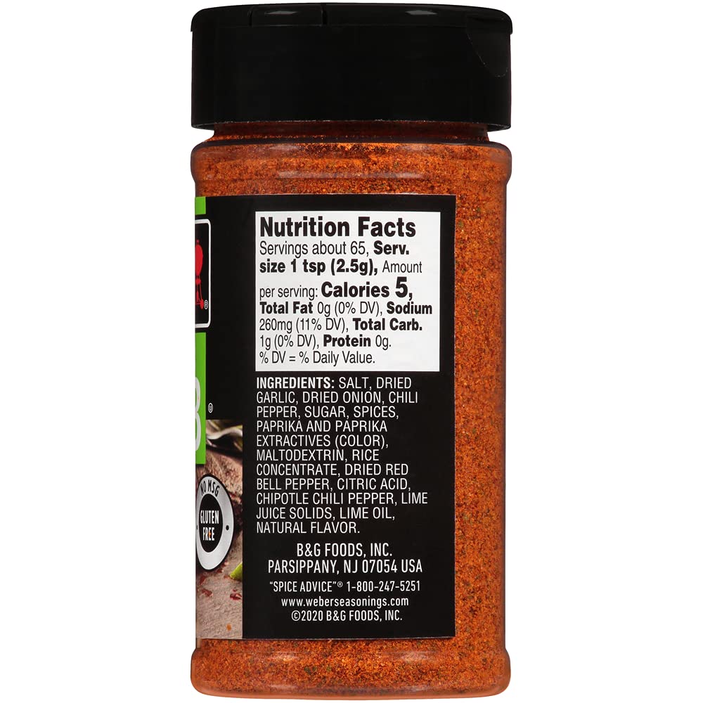 Weber Chili Lime Rub, 5.75 Ounce Shaker (Pack Of 6)