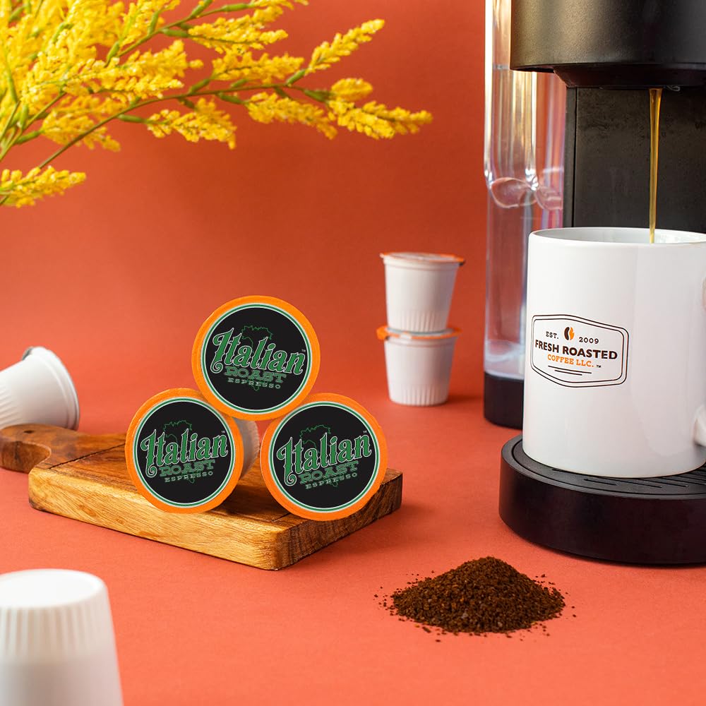 Fresh Roasted Coffee, Italian Roast, Dark, Kosher, K-Cup Compatible, 96 Pods