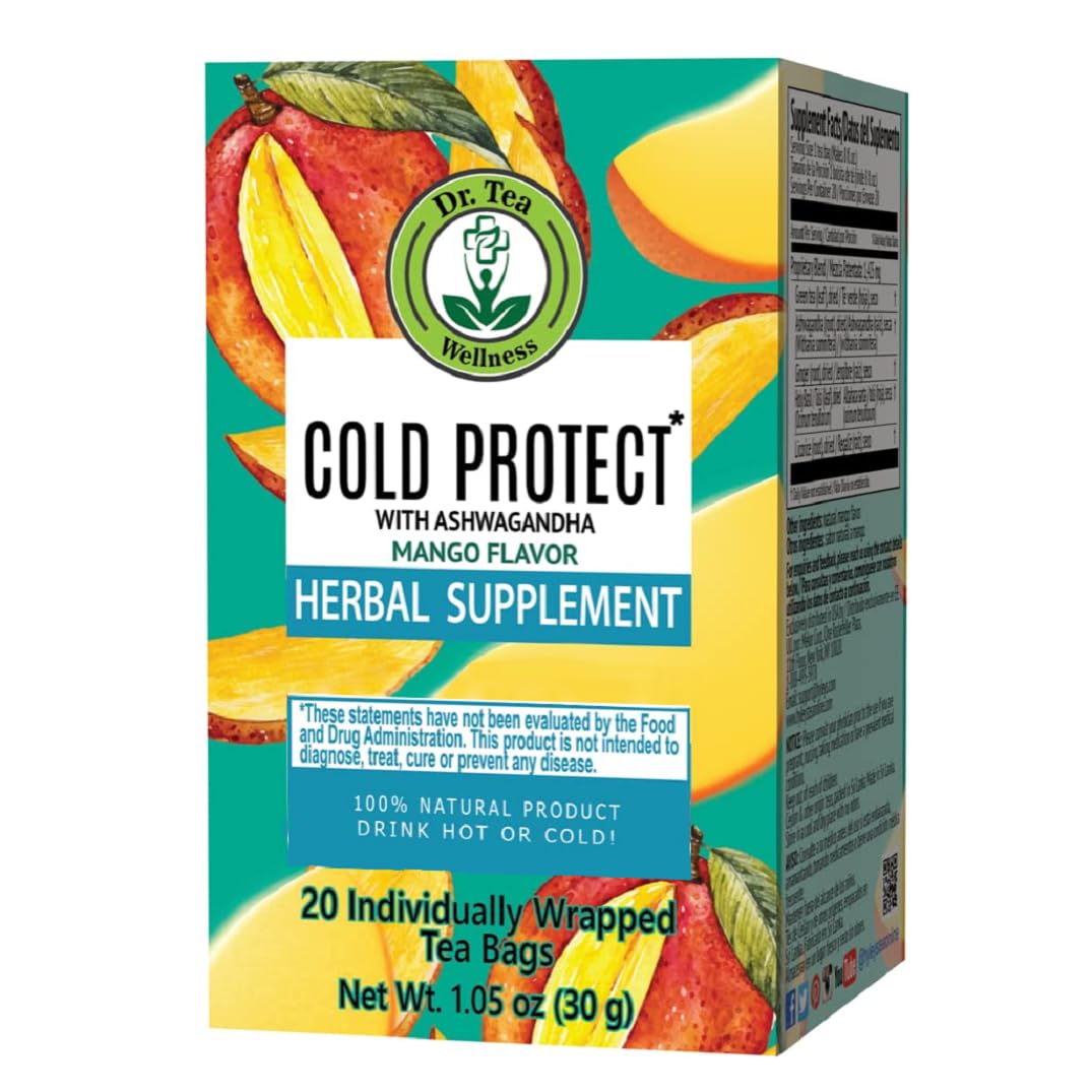 Dr. Tea Cold Protect Tea With Ashwagandha - Mango Flavor - 20 Tea Bags