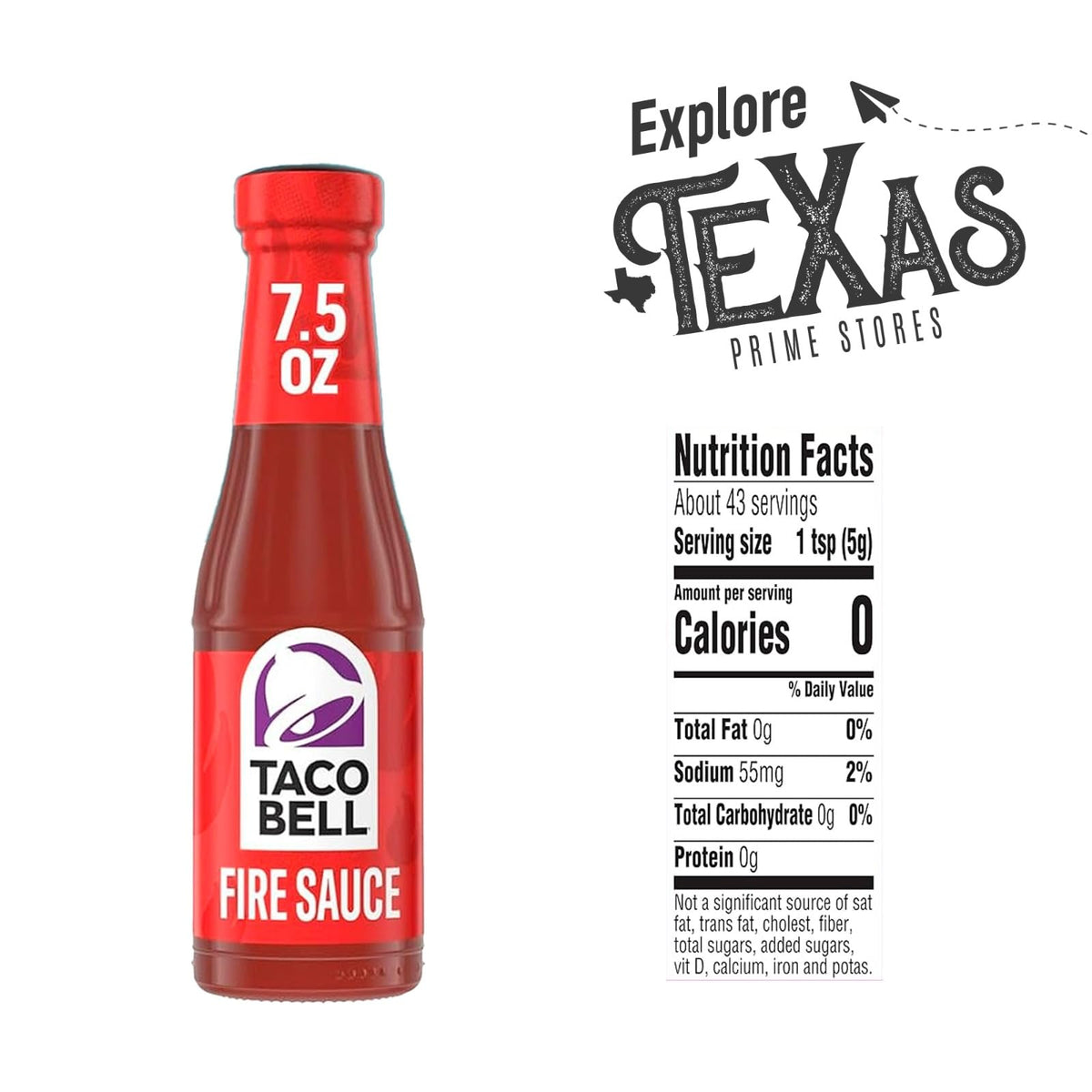 Taco Bell - Lavinia Essential Bundle: 4-Pack of Fire Sauce, 7.5 oz Glass Bottle + 1 Utility Prop.