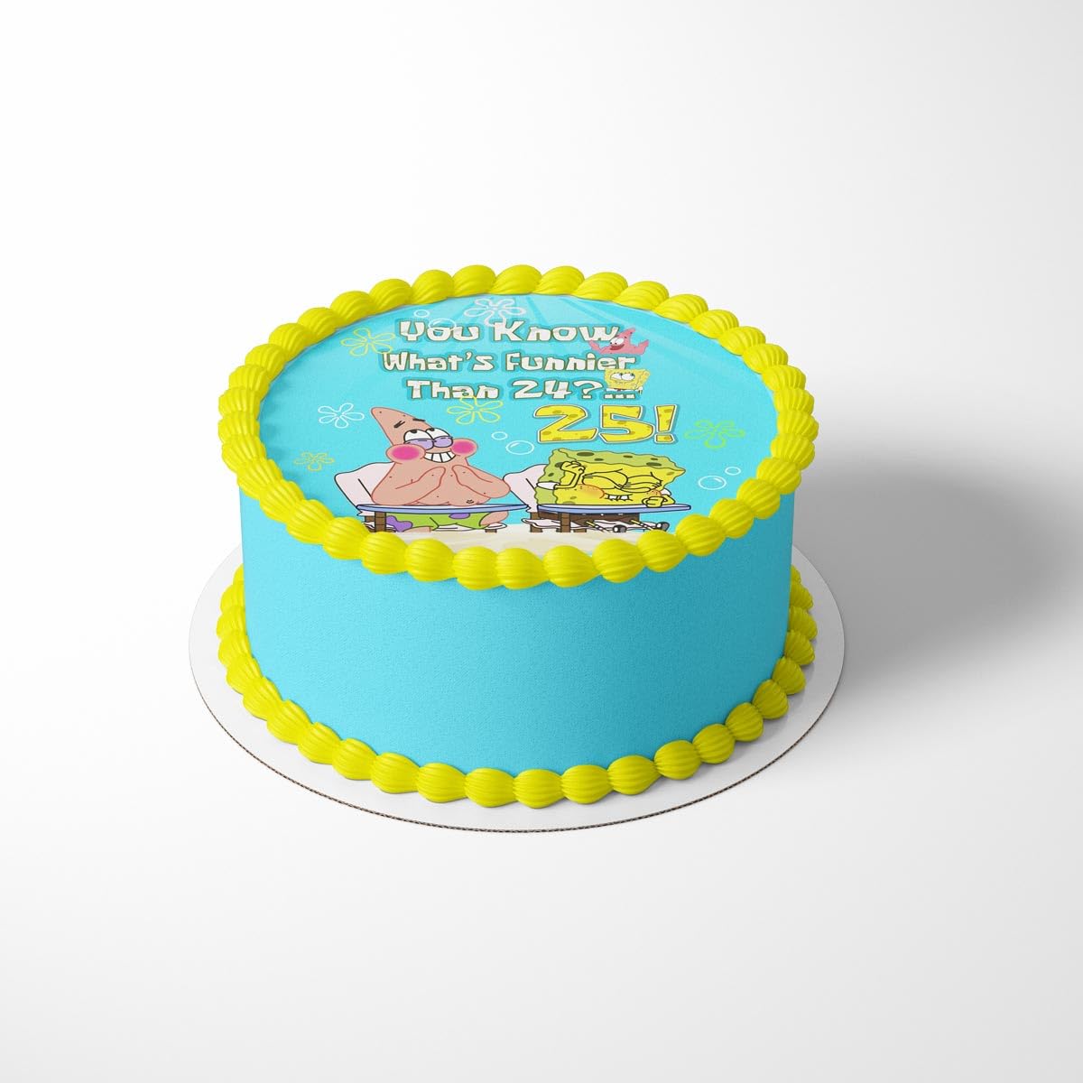 7.5 Inch Edible Cake Topper - Whats Funnier Than 24 25 Themed Birthday Party Collection Of Edible Cake Decorations Round