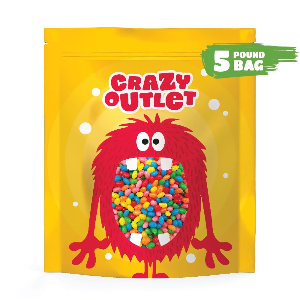 Jelly Beans - 5 Pound Bulk Pack - Assorted Fruit Flavors Candy - Mini Size