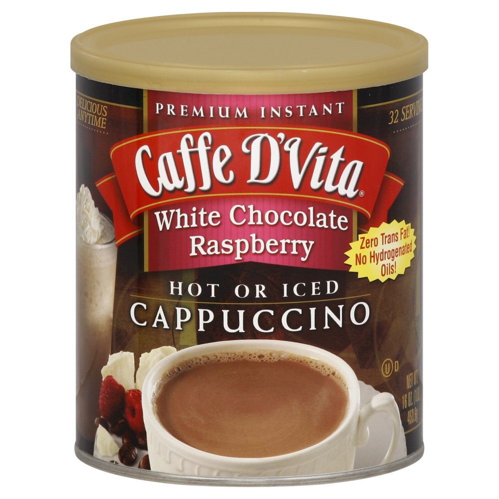 Caffe DVita White Chocolate Raspberry Instant Cappuccino, 16 Ounce (Pack of 6)