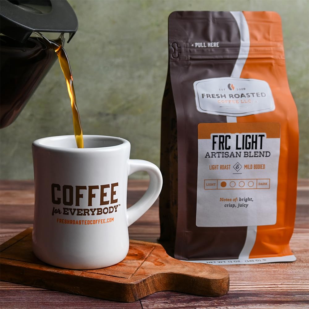 Fresh Roasted Coffee Light Roast Blend Whole Bean, 12 oz, Kosher