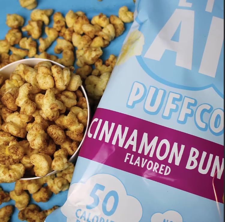 Party Size Like Air Cinnamon Bun Puffcorn 14 Oz. 50 Calories Per Cup Bulk