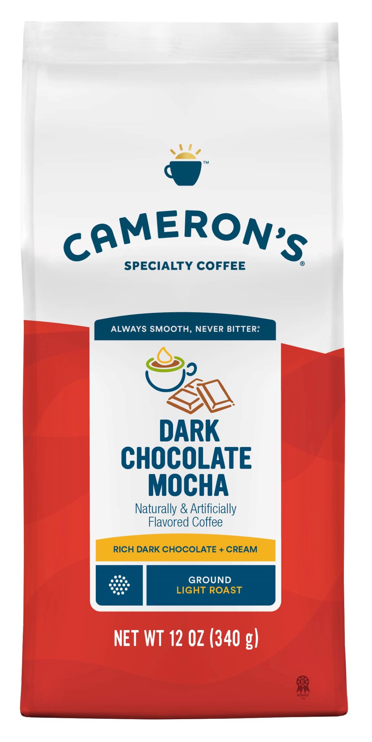 Cameron s Coffee Roasted Ground Coffee Bag Flavored Dark Chocolate Mocha, 12 Ounce (Pack of 6) - NEW
