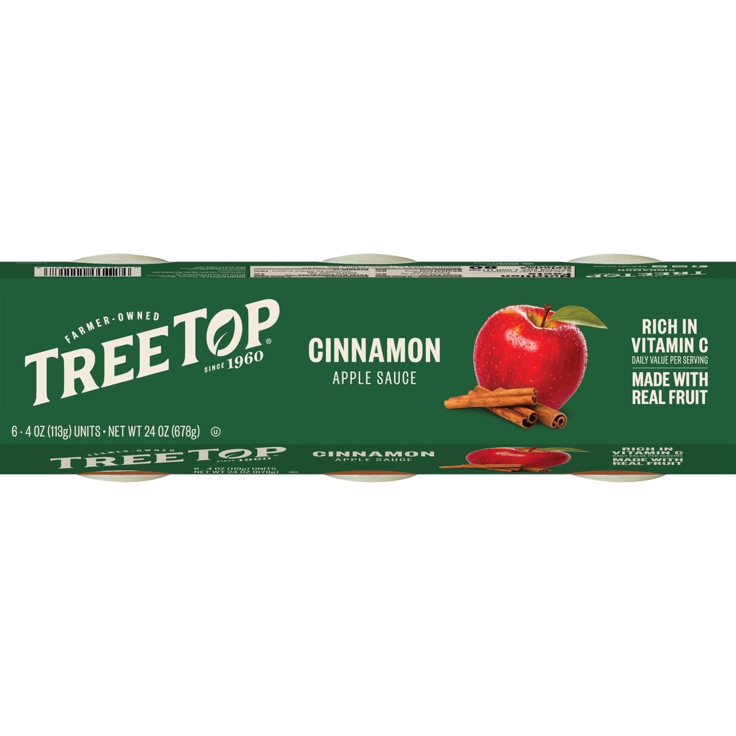 Tree Top Cinnamon Apple Sauce, 6 Count (Pack Of 1)