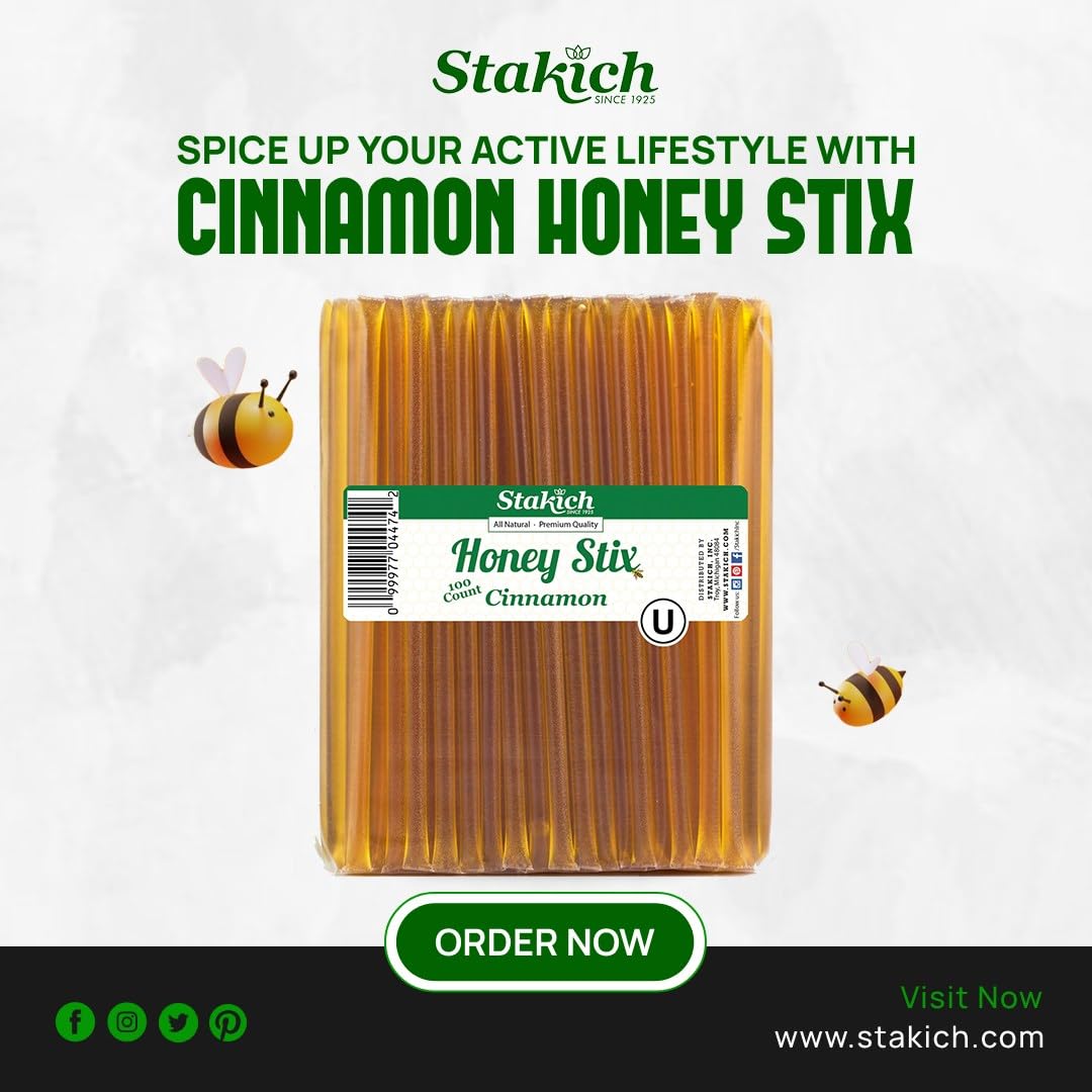 Stakich Cinnamon Honey Stix (500 Stix)