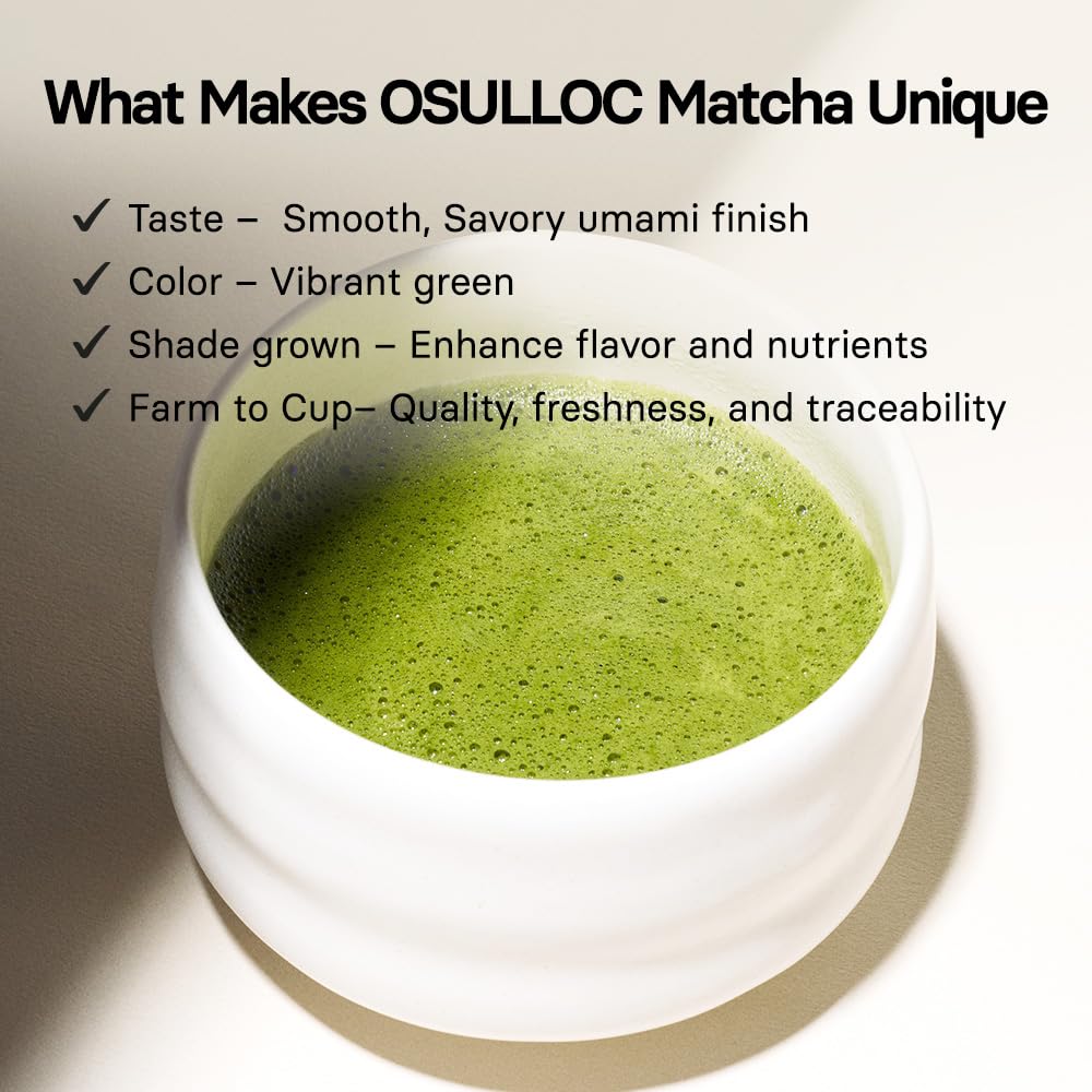 OSULLOC Volcanic Isle Matcha Powder  Ceremonial Grade Korean Matcha for lattes  Green tea powder from Jeju island (1.41oz  40g)