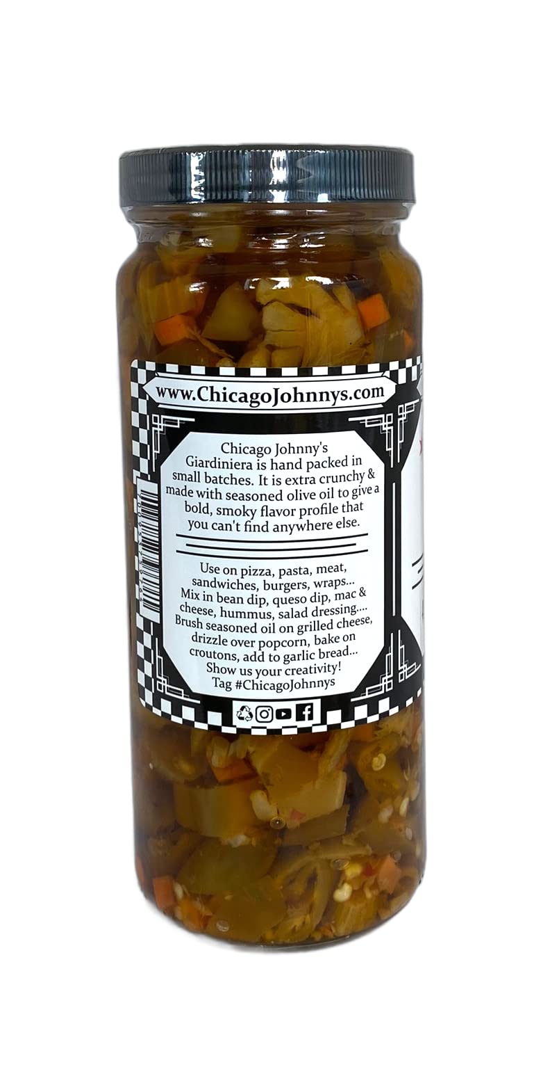 Chicago Johnnys Hot Giardiniera in Olive Oil