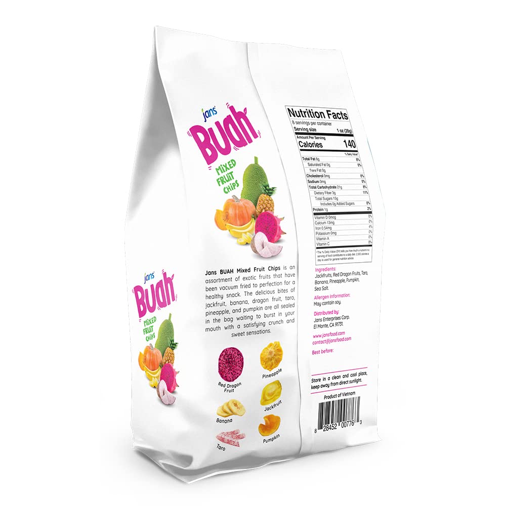 Jan'S Buah Dried Fruit Chips - Experience Real Fruit, Gluten-Free, Sweet & Crunchy, Ready-To-Eat, Perfect For Anytime Snacking (