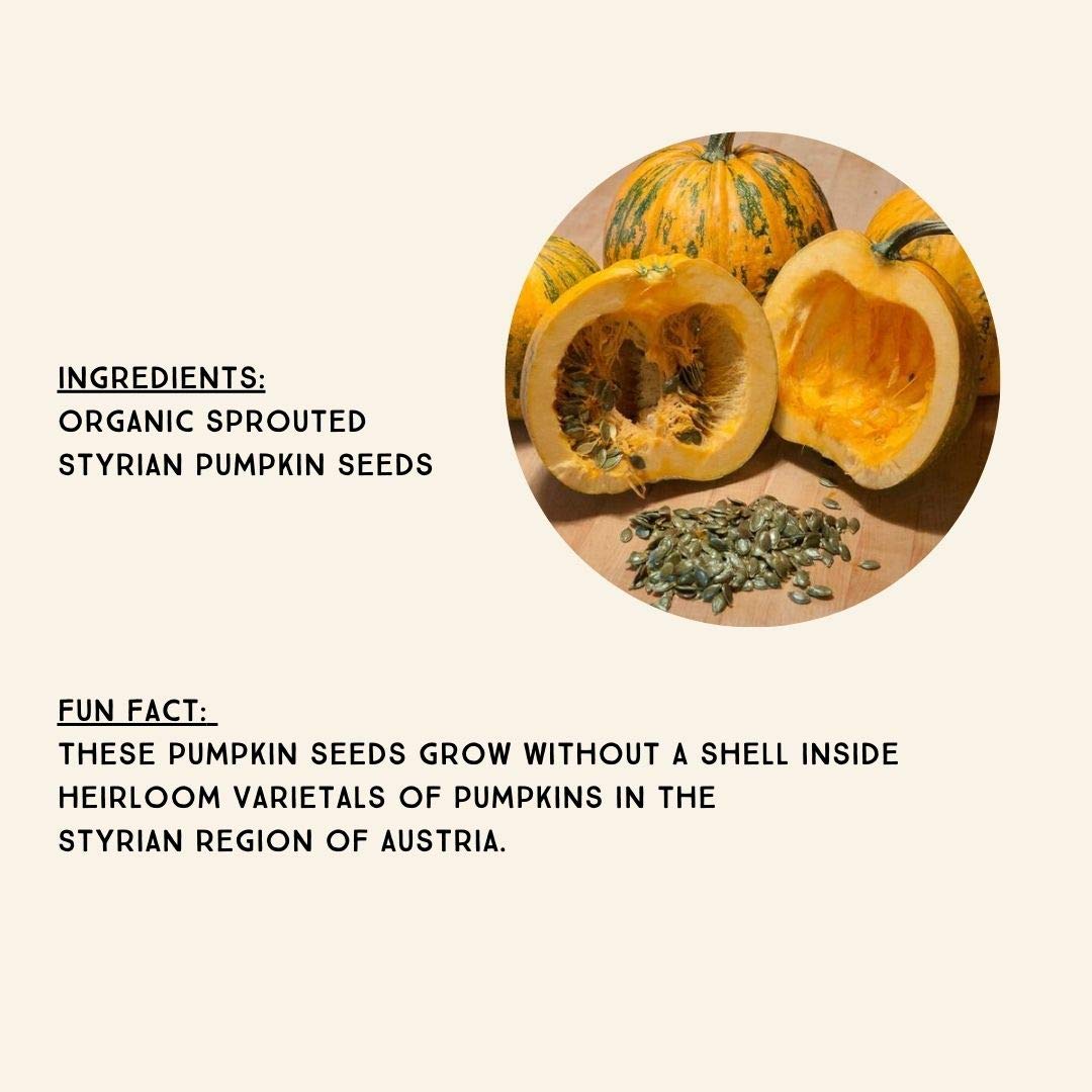 Lark Ellen Farm Sprouted Organic Pumpkin Seeds  Unsalted Raw Pumpkin Seeds Organic  Pepitas  Vegan  Non GMO  Gluten Free  Paleo  and Keto Friendly (14 oz  3 Pack)