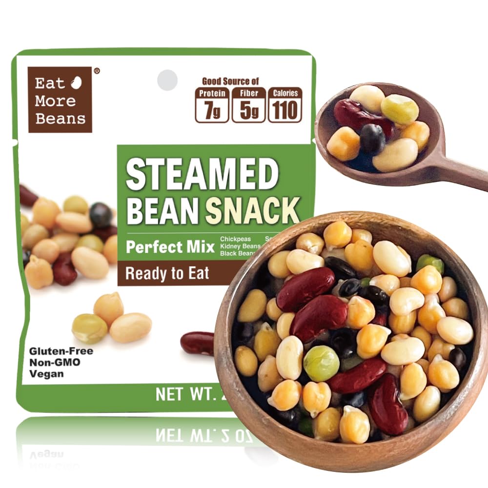 Steamed Bean Snack Series - PERFECT MIX ( Organic Chickpeas, Organic Soybeans, Organic Green Peas, Organic Kidney Beans, Organic