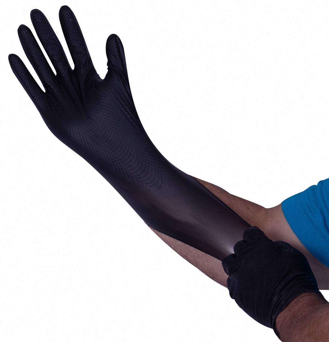 Premium Guard - Nitrile Gloves Heavy Duty 8 Mil Disposable, Powder Free, Black, 50 Gloves Per Box (X-Large)