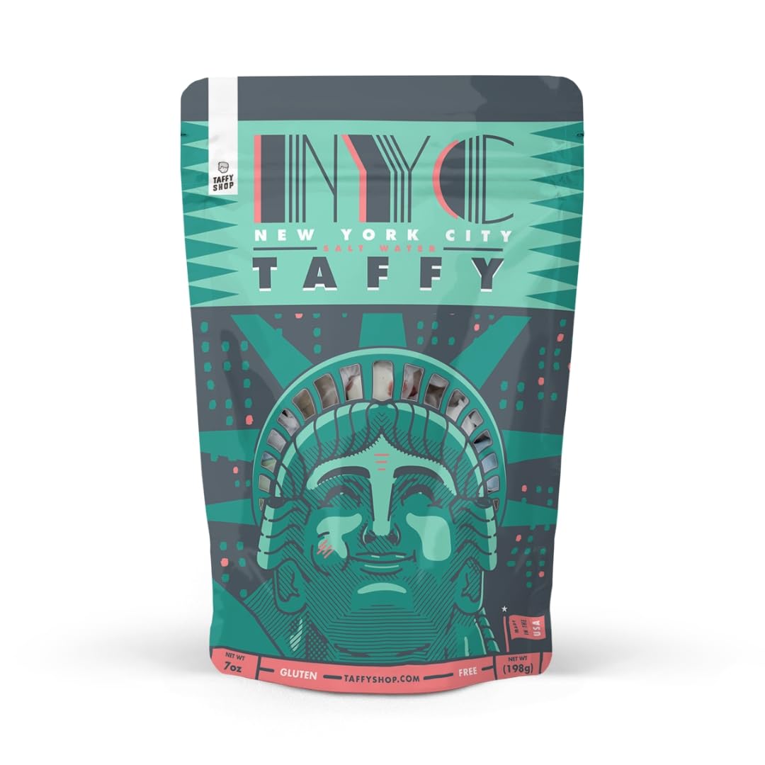 Taffy Shop NYC Statue of Liberty Salt Water Taffy - New York City - Gourmet Soft Chewy Candy, Variety Pack, Bulk Sweet Snack, Fr