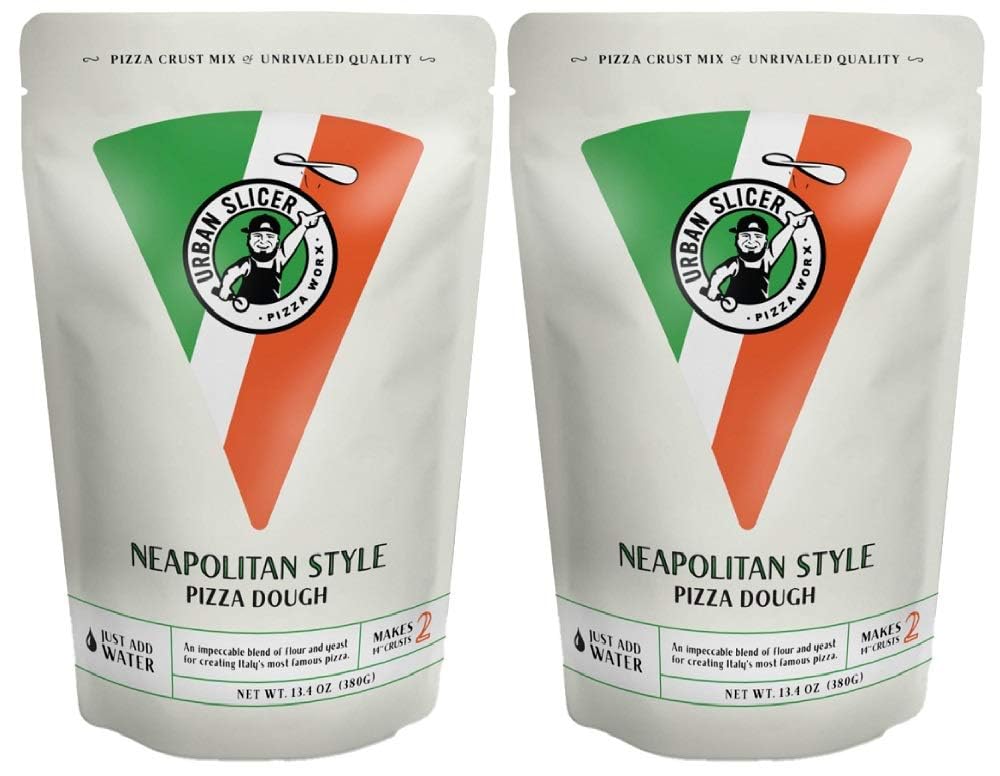 Urban Slicer Pizza Worx - Neapolitan Style Pizza Dough - At-Home Pizza Making Kit For Classic Artisan Crust - 13.4 Oz. Bags - 2 Pack - Makes 4 Pizzas