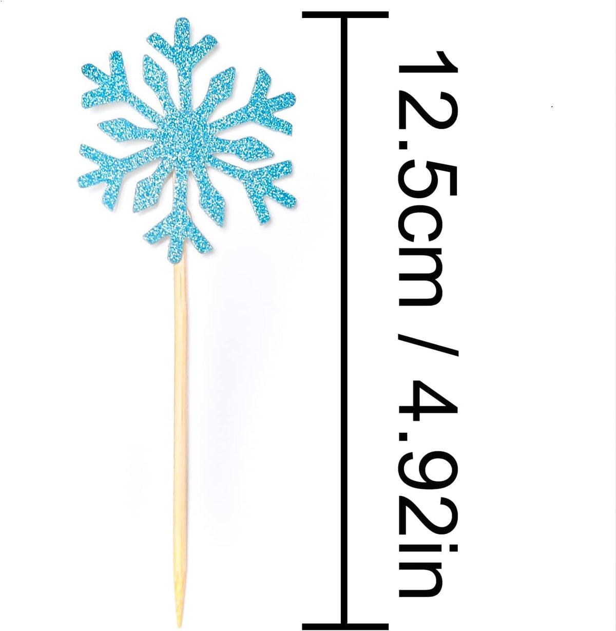 Putwo 20 Counts Wedding Cake Decorating Frozen Cupcake Toppers Toothpicks, Sliver/Blue/Snow