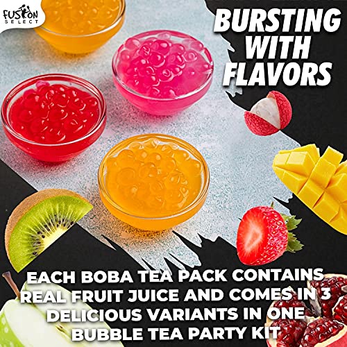 Fusion Select Raspberry Popping Boba Pearls - Bursting Boba for Fruit Tea & Dessert - 450 Grams