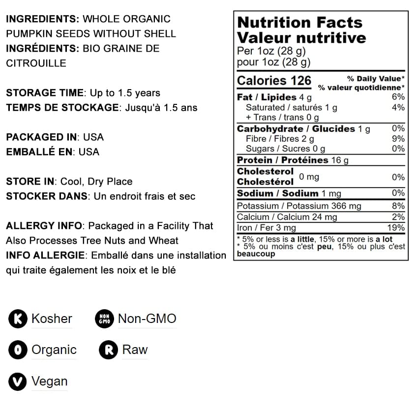 Food To Live Organic Pumpkin Seeds Protein Powder, 1 Pound - 60% Protein, Non-Gmo, Non-Irradiated, Pure Flour, Kosher, Vegan Sup