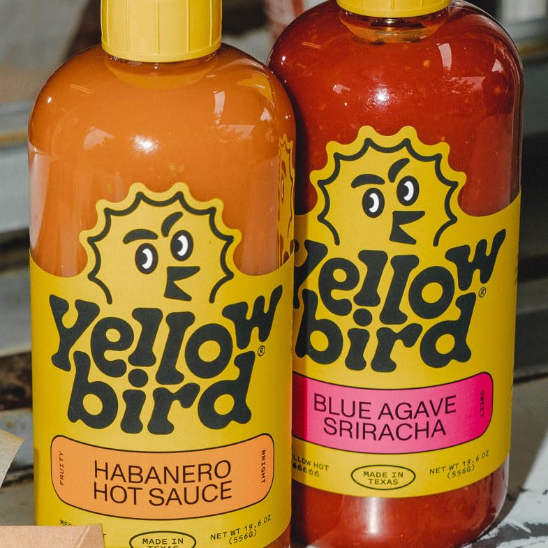 Yellowbird® Classic Hot Sauce Variety Set - 5 Flavors, 19.6 oz, Tabletop Size, Made in Texas