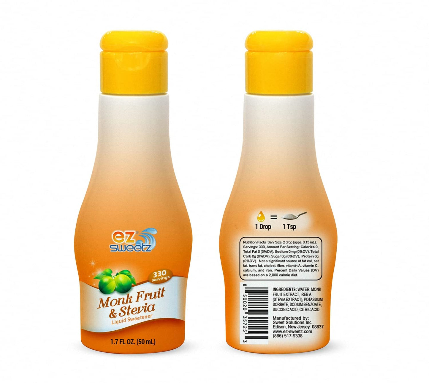 Monk Fruit &Stevia (1.7 Fl Oz - Liquid Sweetener 330 Servings/Bottle| 1Pack)