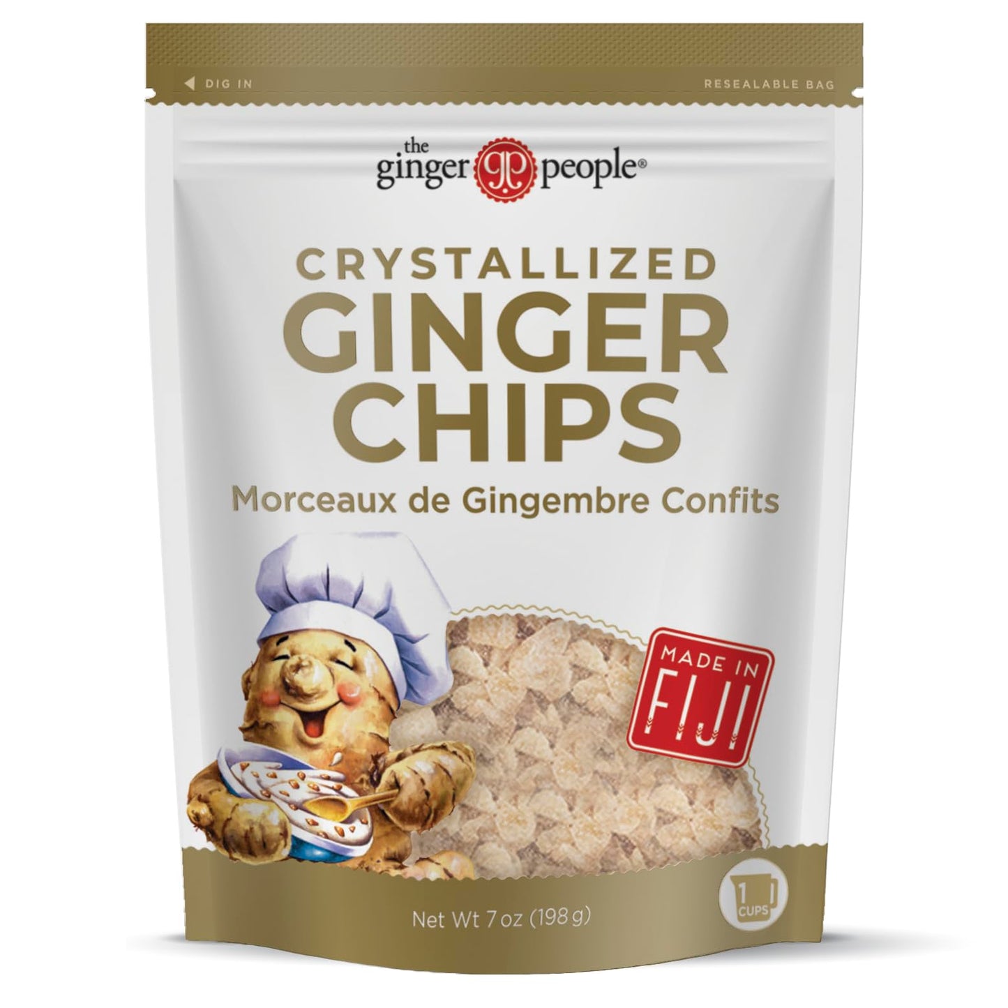 The Ginger People Crystallized Ginger Chips - 7Oz Bag - Pack Of 1