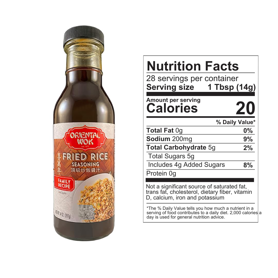 Mr. Wong's Oriental Wok Gourmet Fried Rice Seasoning, 14 Oz - Ideal for Traditional, Shrimp & Chicken Fried Rice, 1 Pack