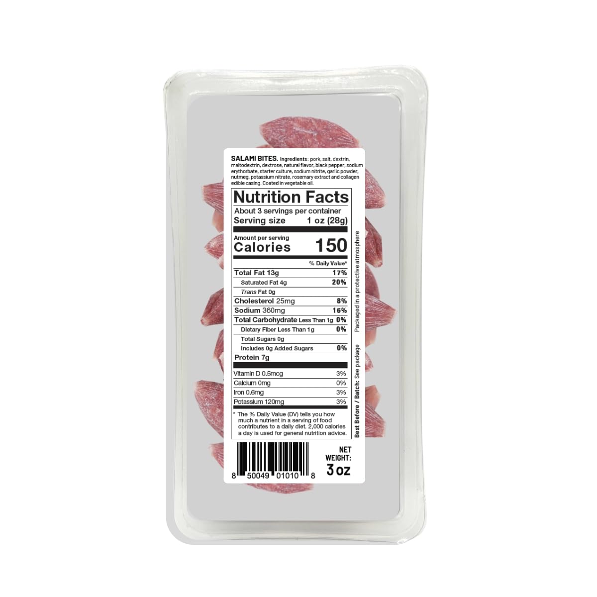 Goikoa Salami Bites | Salchichon | Ready To Eat Snack | From Navarre, Spain | 3Oz (85G) (Pack Of 6)