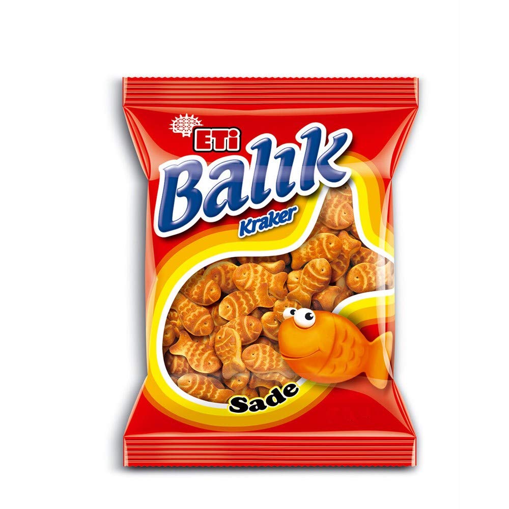 ETI Fish Shaped Cracker - Delicious Crunchy Biscuit Snacks - 1.4 oz (Pack of 32)