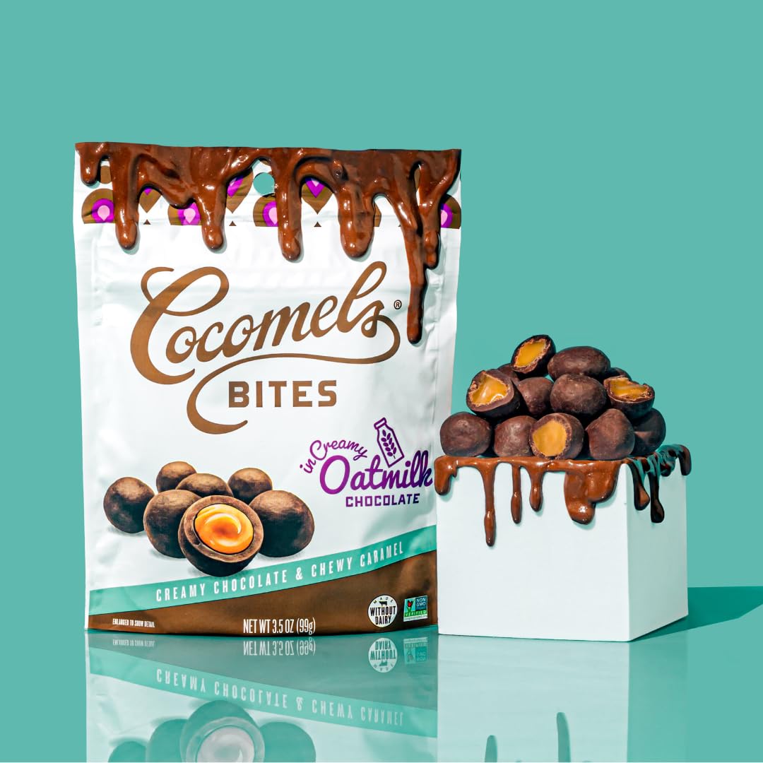 Cocomels Oatmilk Chocolate Covered Bites, Original, 3.5 Oz, 6 Pack, Dairy Free, Vegan, Organic