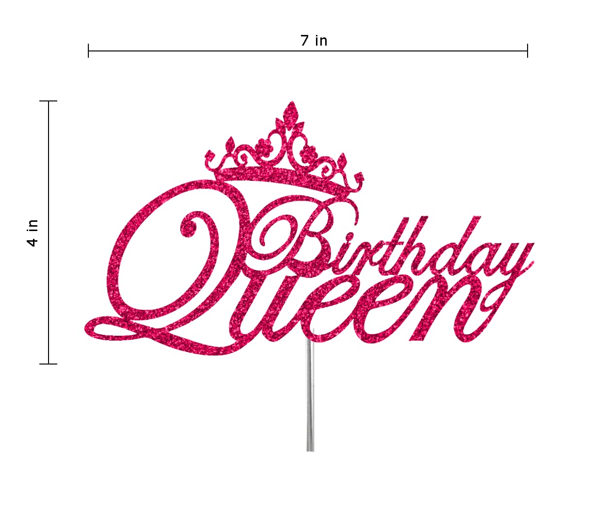 Birthday Queen Glitter Cake Topper, Birthday Party Decorations Ideas, Premium Quality Decoration, Sturdy Doubled Sided Glitter,