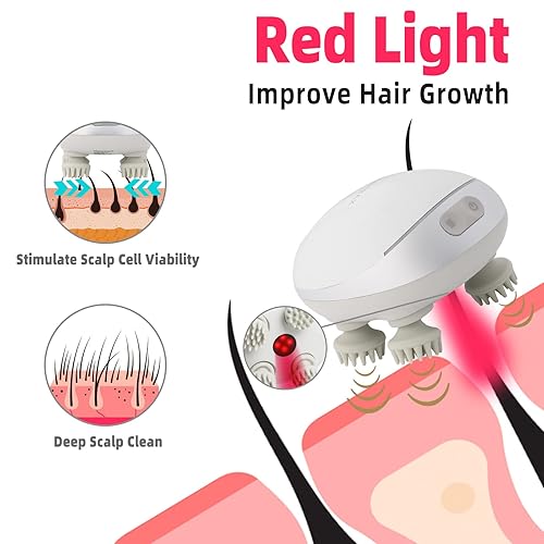 Mountrax 5 In 1 Electric Scalp Massager, Portable Heated Head Kneading 88 Massage Nodes, 2 Styles & 3 Speed Modes, Body For Deep