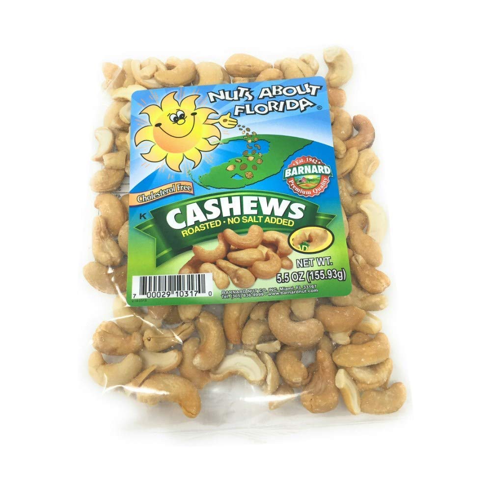 Nuts About Florida, Cashews Roasted No Salt, 5.5 Ounce