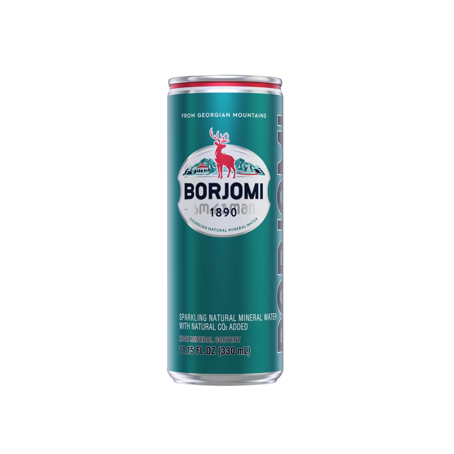 BORJOMI Sparkling Mineral Water from Georgian Volcanic Springs  Canned  Naturally Carbonated  Plain  Unflavored  11.15 fl oz Cans  12 Pack