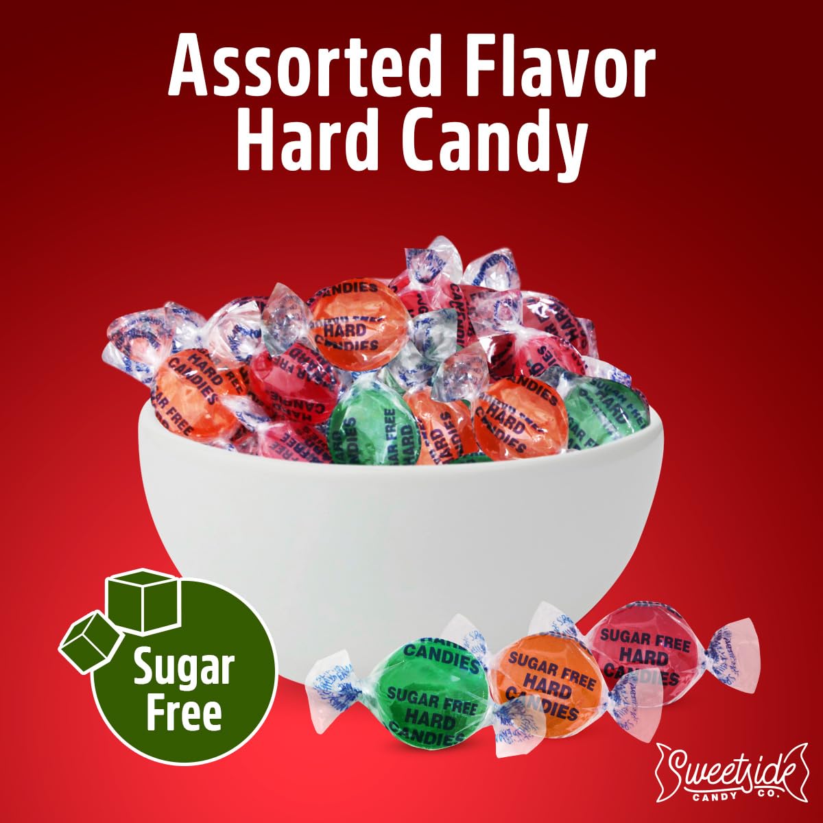 SWEETSIDE CANDY CO. Sugar Free Assorted Hard Candy Bulk 1lb Pack Individually Wrapped