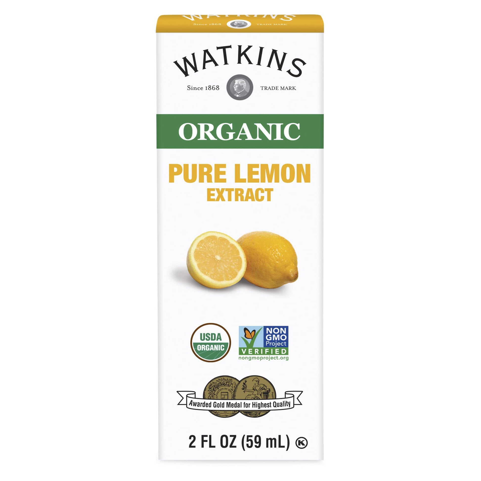 Watkins Organic Pure Lemon Extract, 2 Oz., 12Count