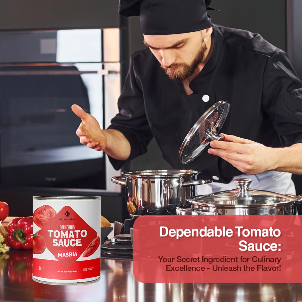 Dependable Foods Tomato Sauce - 106 Oz.- Authentic California Vine To Bottle Blend - Kosher