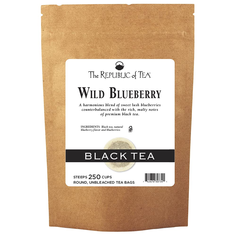 The Republic of Tea Wild Blueberry Black Tea, 250 Count Refill Pack