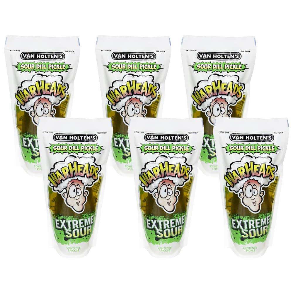 Van Holtens Pickles - Jumbo Warheads Pickle-In-A-Pouch - 6 Pack