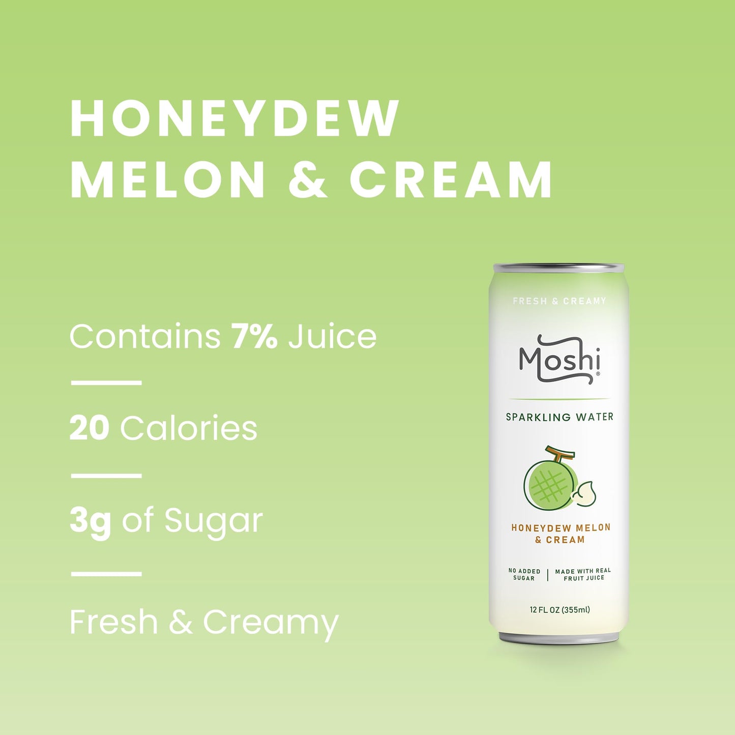Moshi Asian Flavored Sparkling Water 12 Pack - Carbonated Drink Made With Real Fruit Juice - No Added Sugar - Low Calorie (Pack