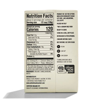 365 by Whole Foods Market, Organic Unsalted Cannellini Beans, 13.4 Ounce